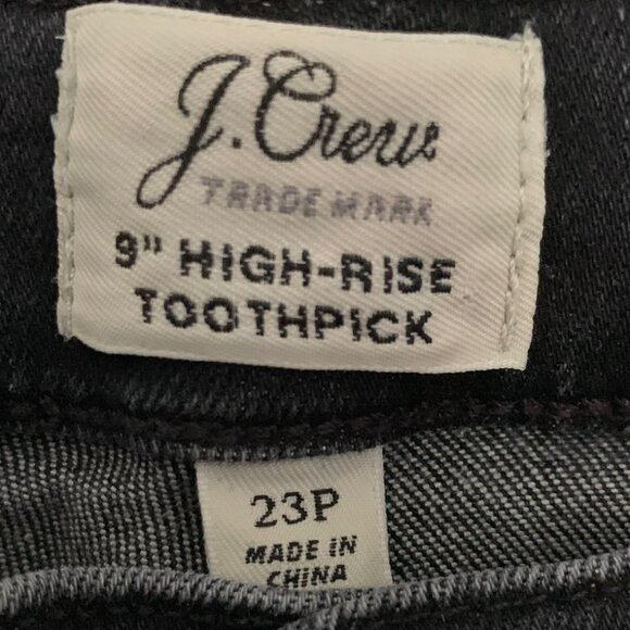 JCREW Toothpick 9" High Rise Skinny Ankle Jean/Denim Black Wash | Size 23 Petite - Picture 6 of 9